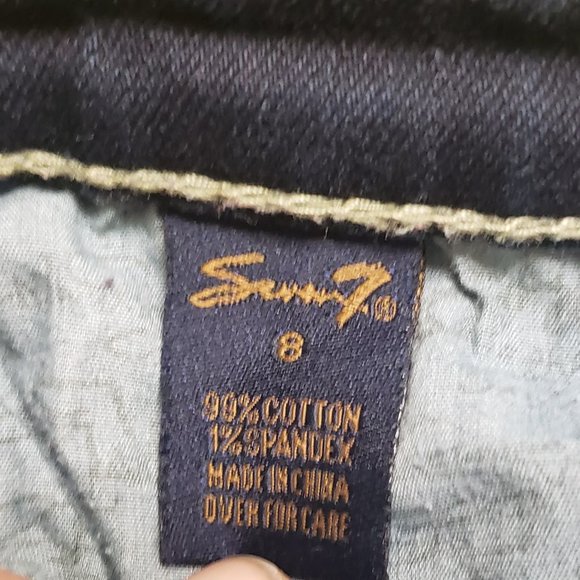 Seven7 Women's Size 8 Blue Curvy Bootcut Dark Wash Cotton Blend Stretch Jeans - Picture 10 of 11